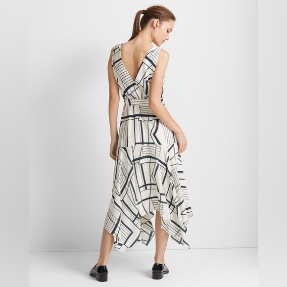 NWT Club Monaco Silk Wrap Dress White Size 00 XS - Picture 3 of 6